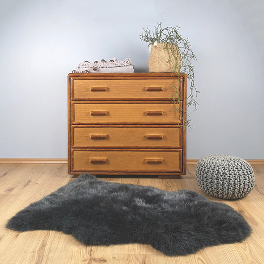 Gray sheepskin carpet