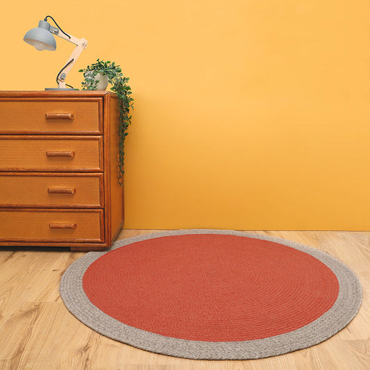 Nolan Red Children's braided wool carpet