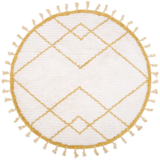 Natural mango round children's carpet