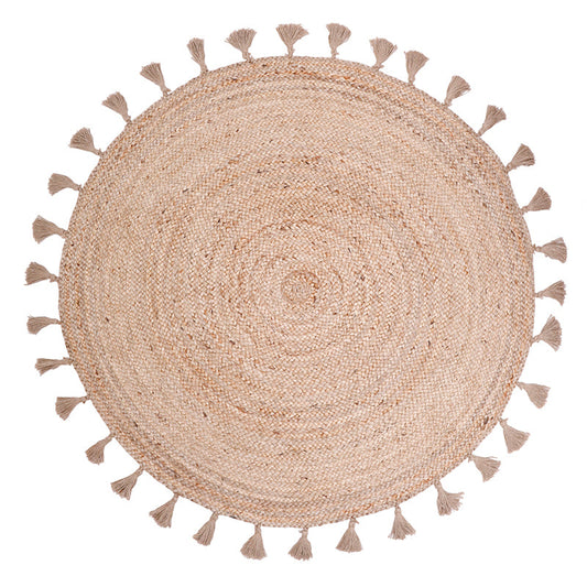 Else jute carpet with pompoms
