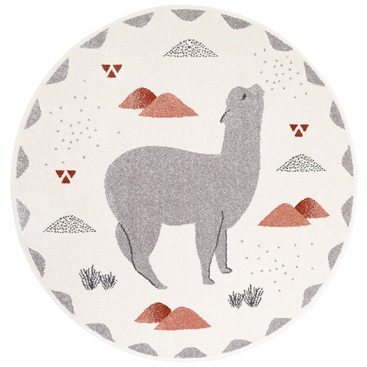 Andina Round Carpet Lamas