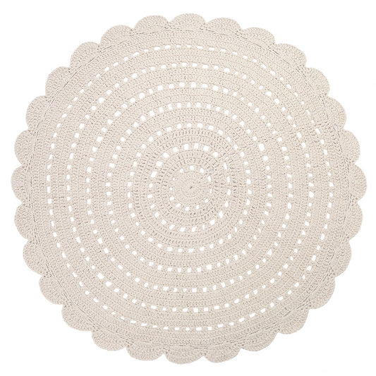 Alma Ecru Child Crochet Carpet