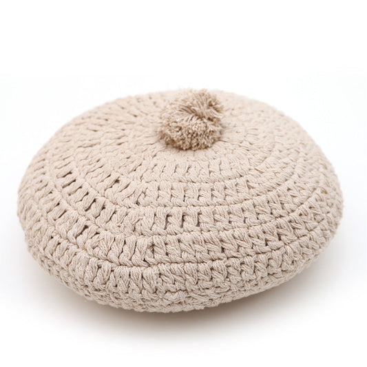 LENKA ECRU Round Crochet Cushion