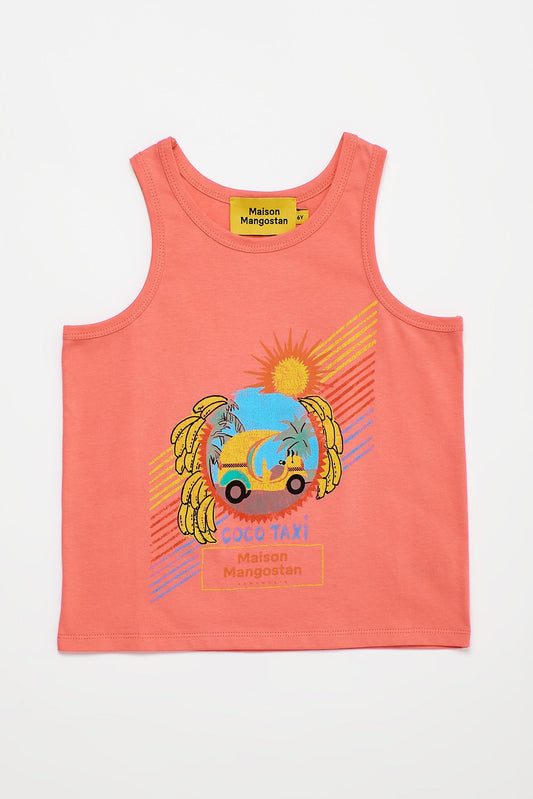 Coco Taxi T-shirt Coral Tops Maison Mangostan