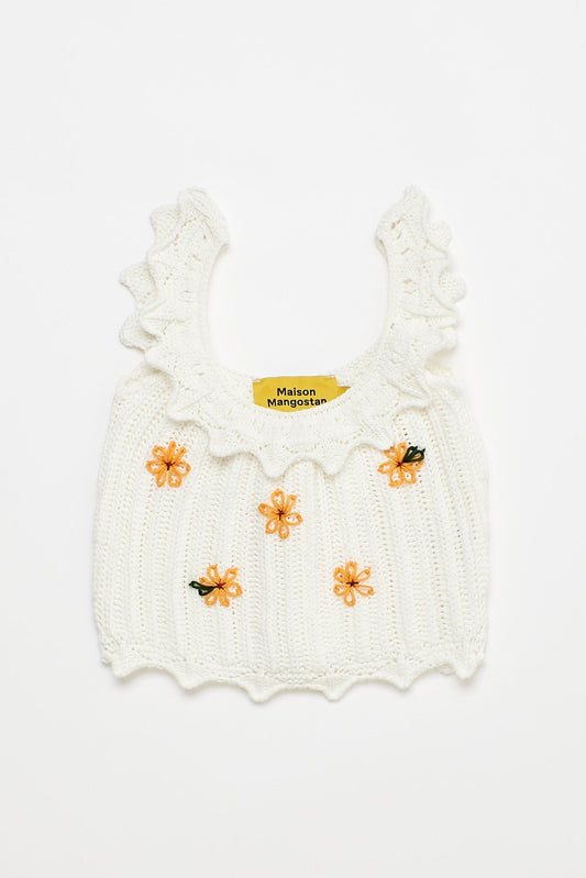 Crochet Top White Tops Maison Mangostan