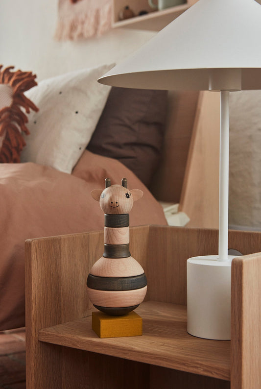 Wooden Stacking Giraffe - Nature / Dark Wooden Toy OYOY
