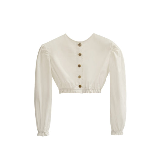 The Ginger Top - White Poplin Tops Five of us