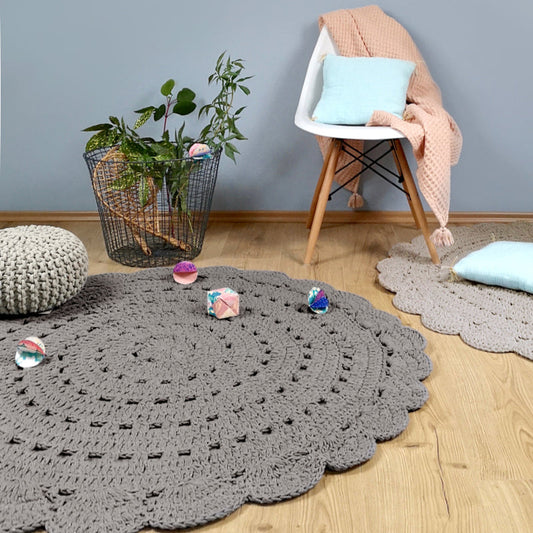 ALMA Gray Child Crochet Carpet