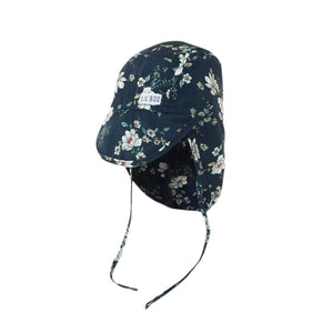 Soft Baby Sun Cap (UV) - Navy Flower Hats & Bonnets Lil' Boo
