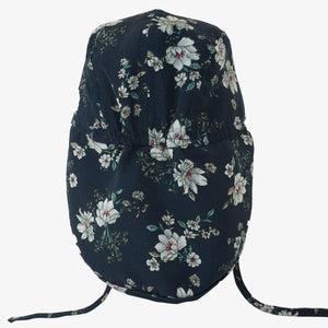 Soft Baby Sun Cap (UV) - Navy Flower Hats & Bonnets Lil' Boo