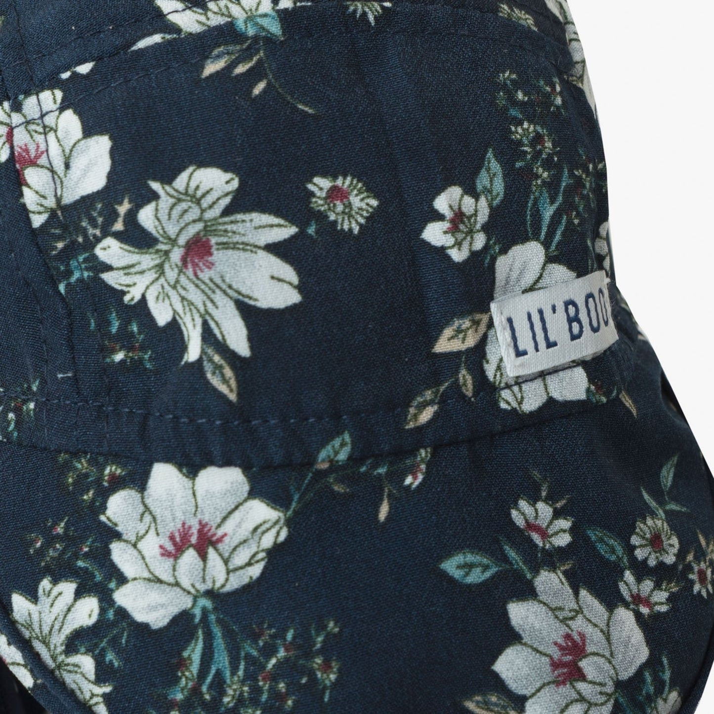 Soft Baby Sun Cap (UV) - Navy Flower Hats & Bonnets Lil' Boo
