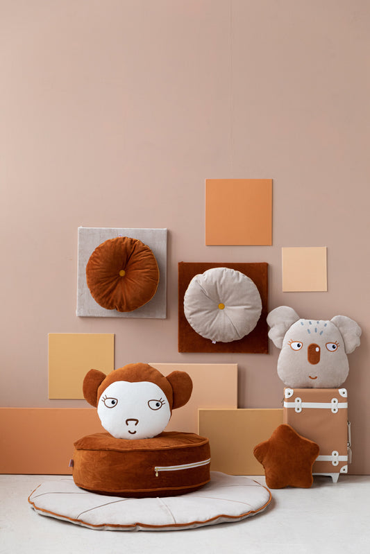 Velvet Cinnamon Ottoman Beanbag Wigiwama