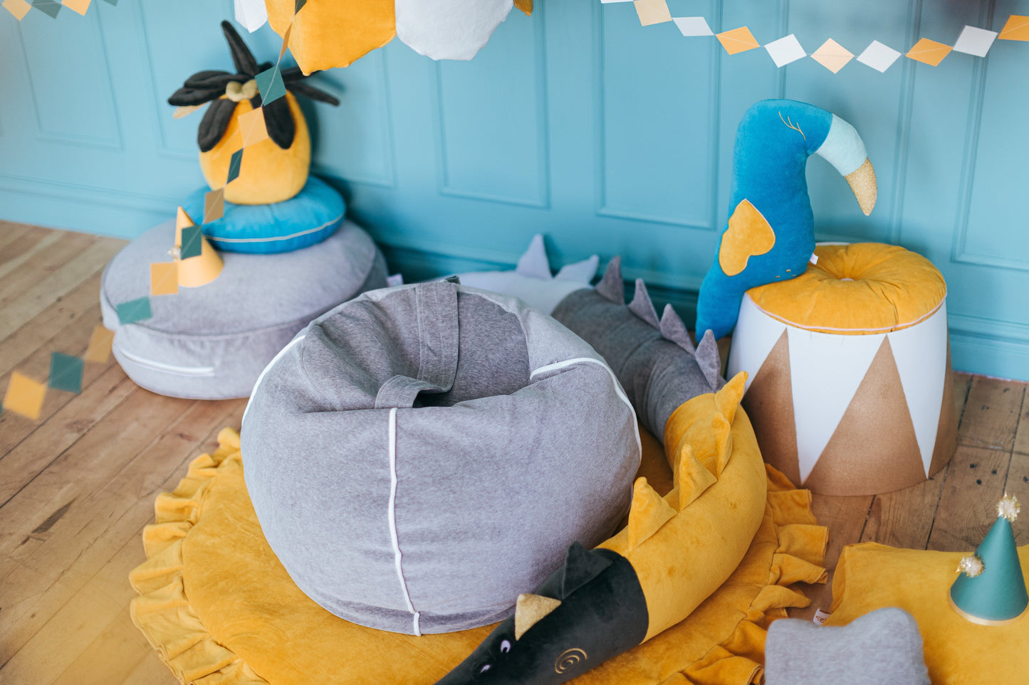 Velvet Grey Bubble Beanbag Beanbag Wigiwama