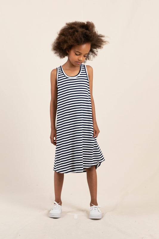 ARYA Navy S Stripes - Tank Top Dress