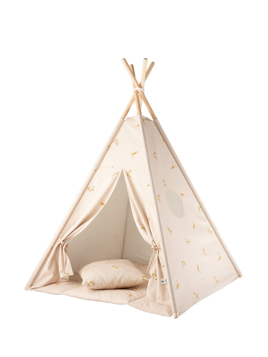 Beige Tiger Teepee Set