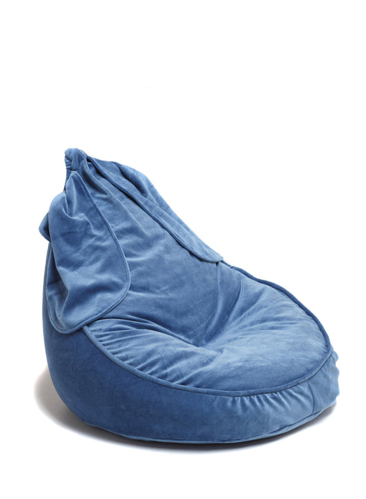 Velvet Deep Blue Bunny beanbag Beanbags Wigiwama