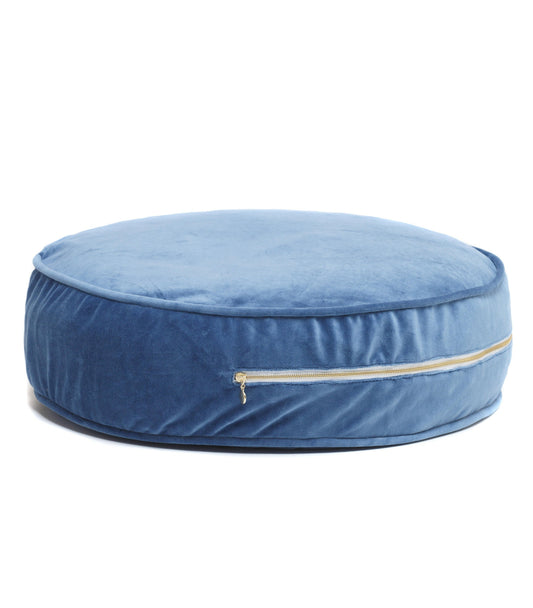 Velvet Deep Blue Ottoman Beanbag Wigiwama