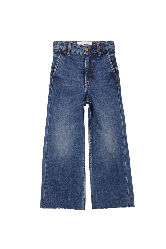 CHARLIE Medium Blue - Loose Fit Cropped Jeans | Women