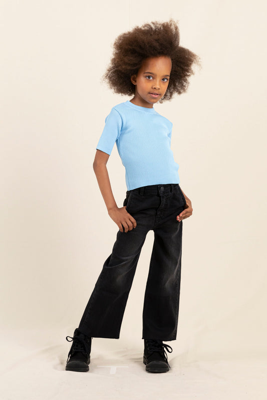 CHARLIE Used Black - Loose Fit Cropped Jeans | Women