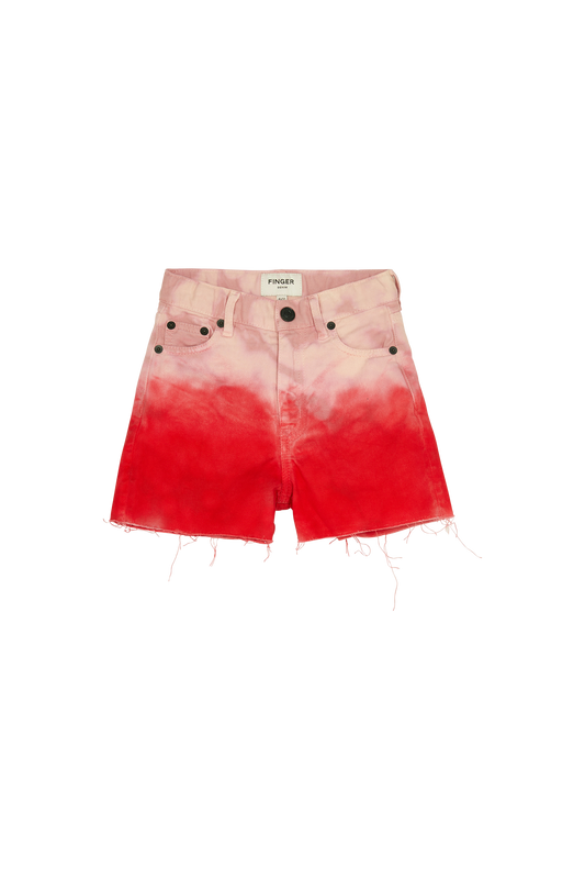 CHERRYL Paprika Tie & Dye - High Waist 5-Pocket Shorts