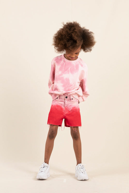 CHERRYL Paprika Tie & Dye - High Waist 5-Pocket Shorts