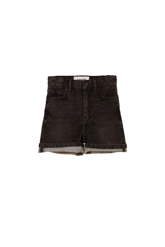 CHERRYL Snow Black - High Waist 5-Pocket Shorts | Women