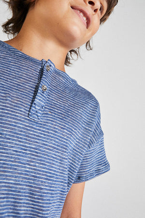 Blue linen t-shirt Tops Pinata Pum