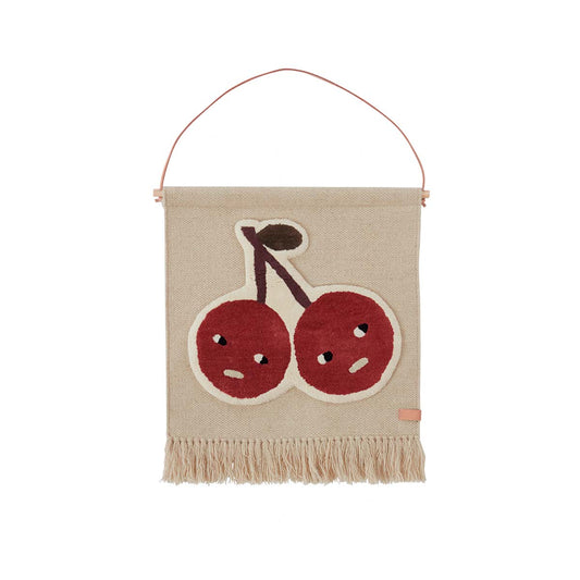 Cherry On Top Wall Rug - Red Wallart OYOY