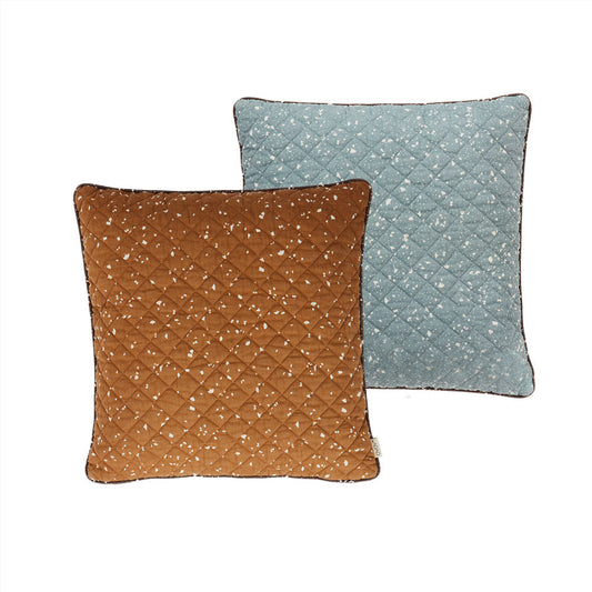 Cushion Aya Quilted - Caramel / Blue Cushion OYOY