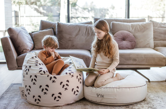 Bini with pandas blue handle Beanbags Bini