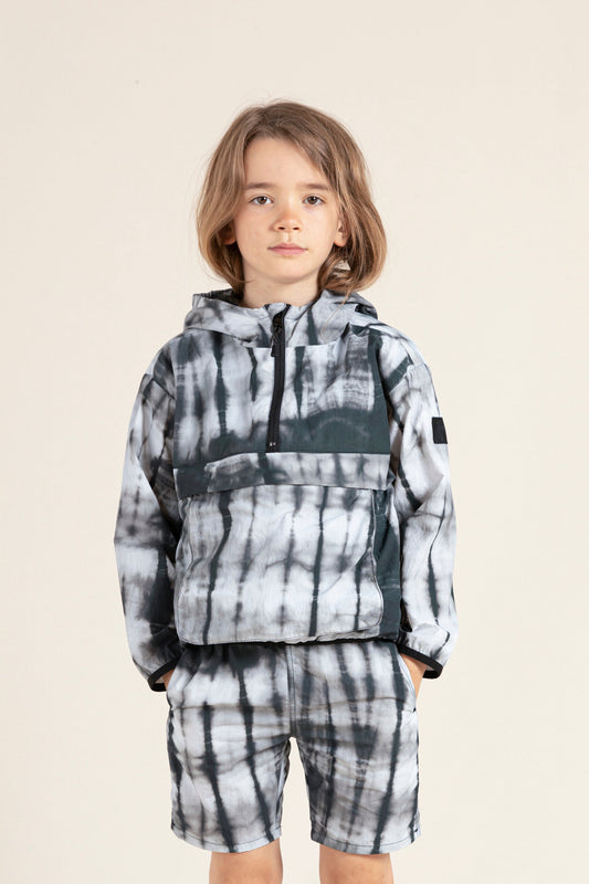 ELLY Black Tie & Dye - Hooded Pullover Jacket