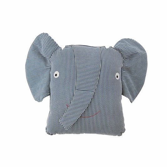 Erik Elephant Denim Cushion - Blue Soft Toys OYOY