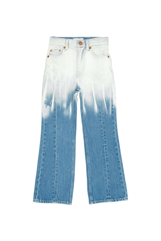 FIONA Bleached Blue Dip Dye - Flare Fit Jeans