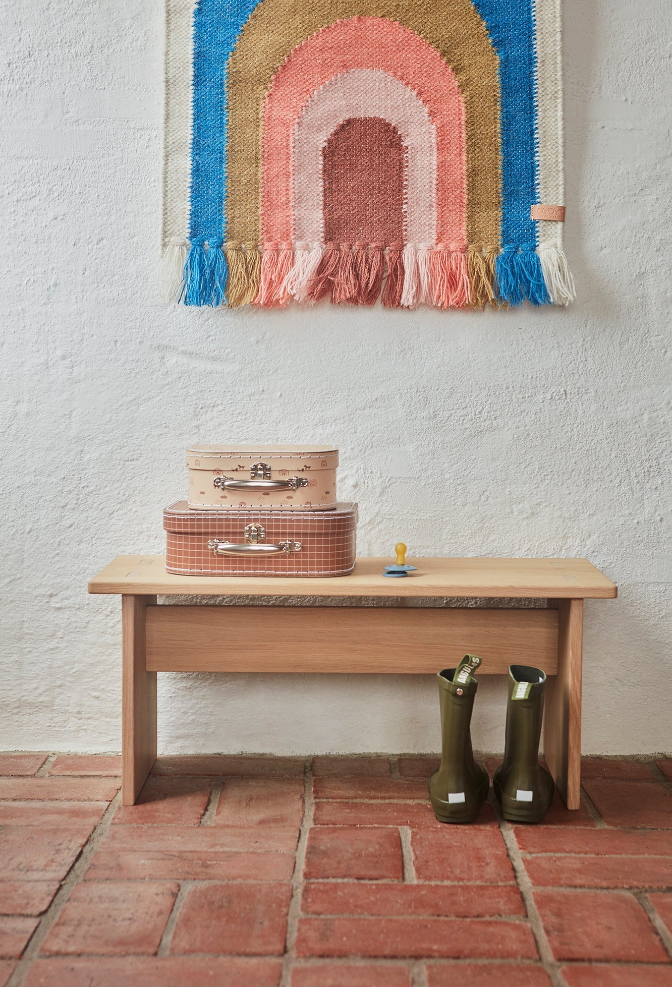 Follow The Rainbow Mini Wall Rug - Blue Wall decoration OYOY