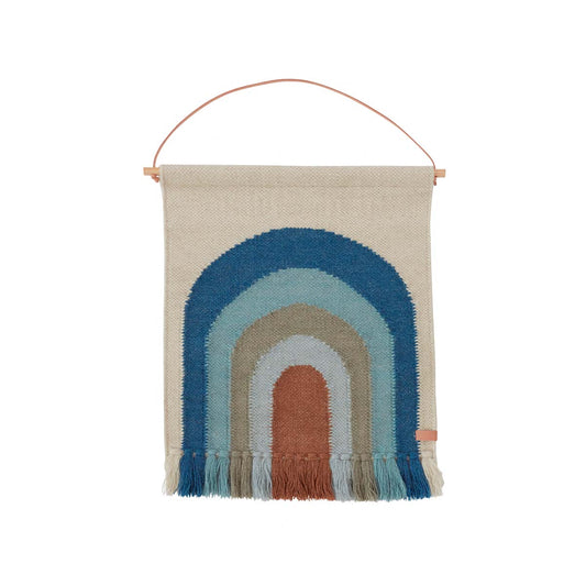 Follow The Rainbow Mini Wall Rug - Pale Blue Wallart OYOY