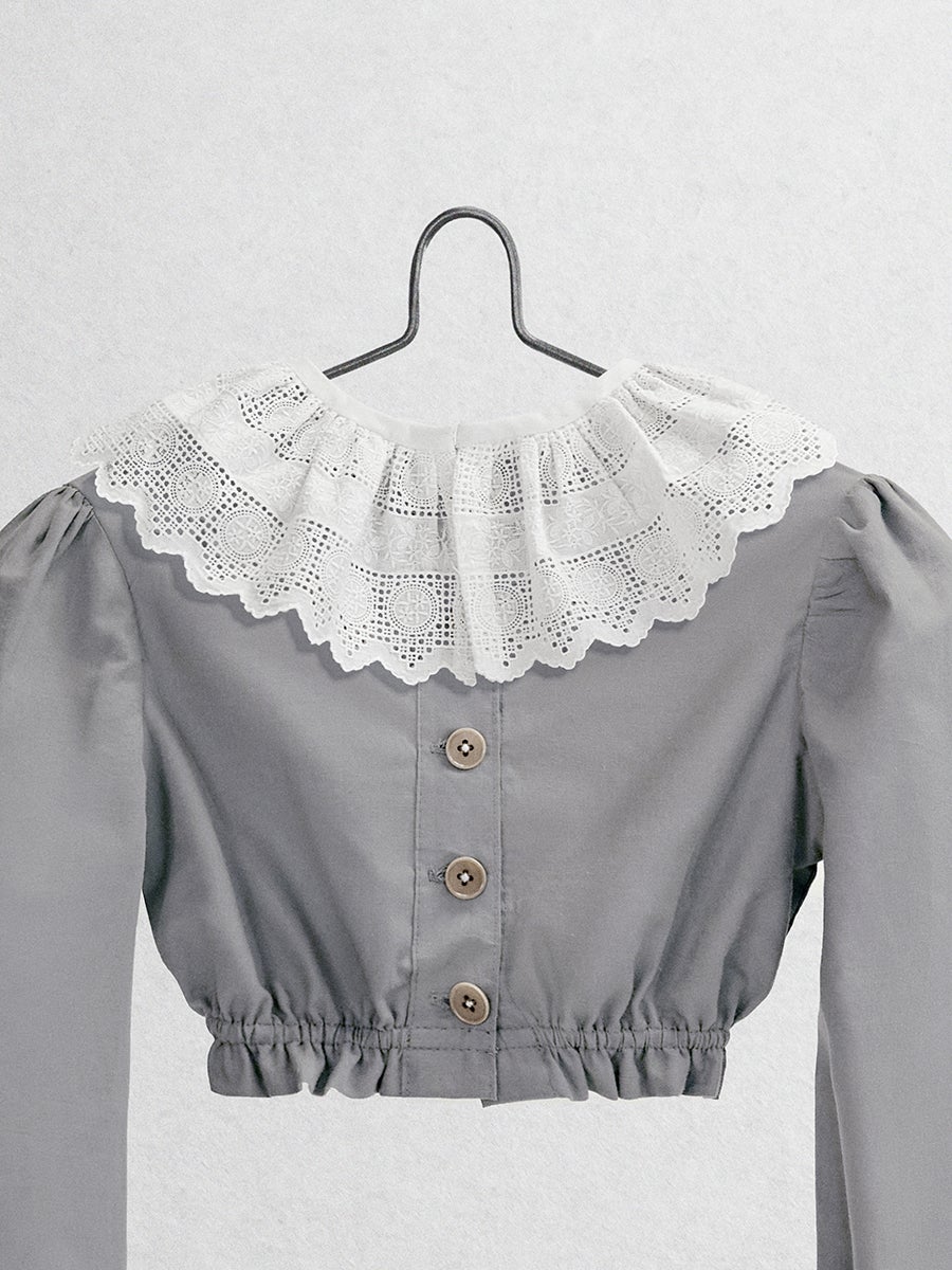 The Ginger Top - Grey poplin Tops Five of us