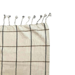 Gobi Bed Cover - Grid - Offwhite / Anthracite Bed Cover OYOY