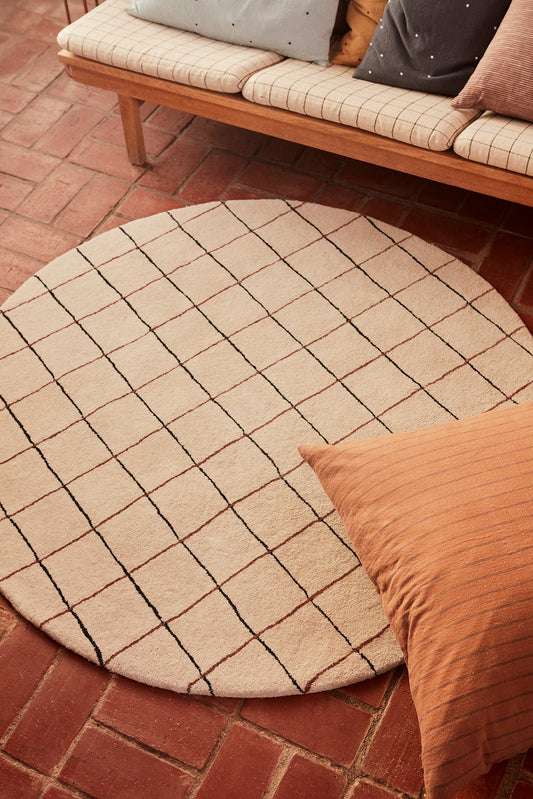 Circle Rug - Grid - Offwhite Rug OYOY