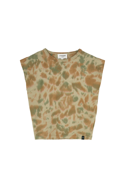 HALEY Khaki Tie & Dye - Sleeveless T-shirt