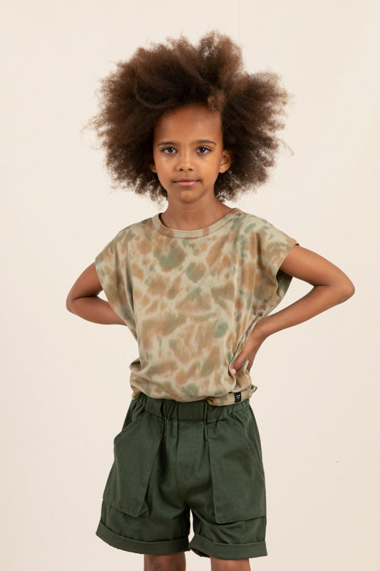 HALEY Khaki Tie & Dye - Sleeveless T-shirt