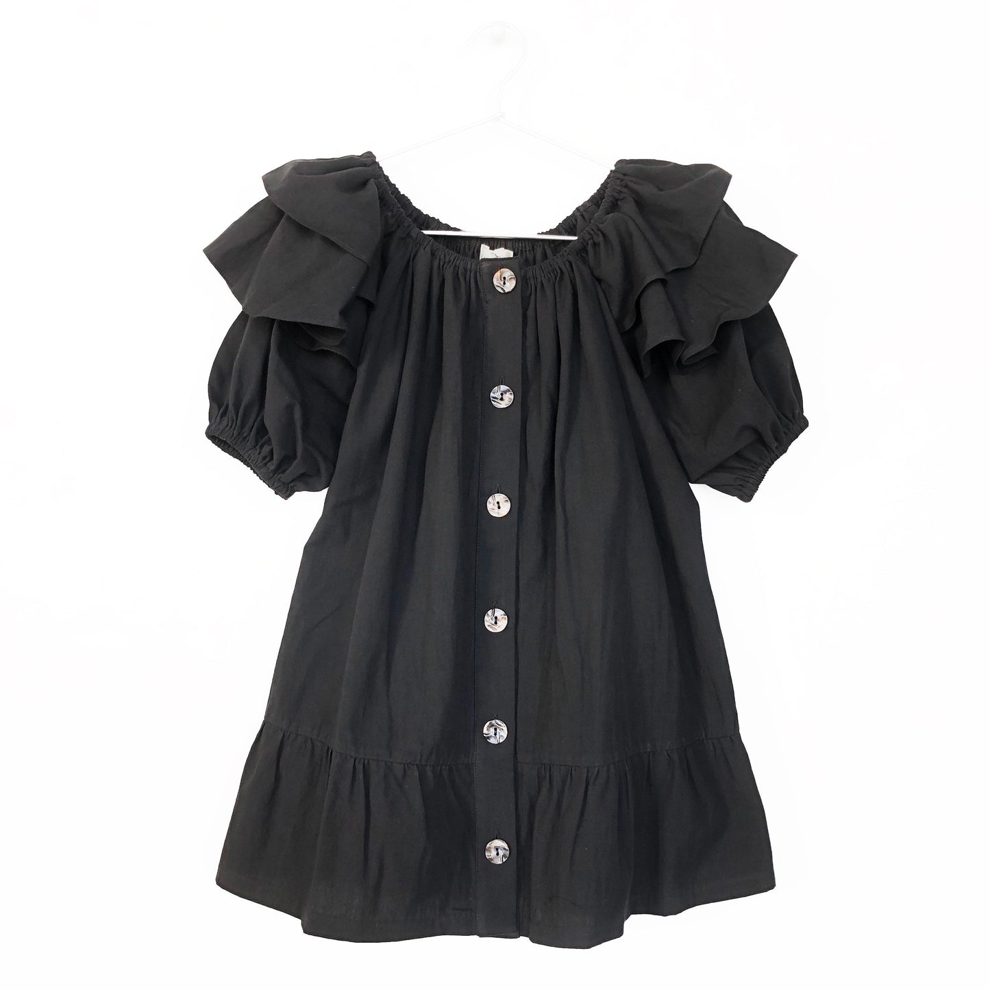Button up ruffled dress