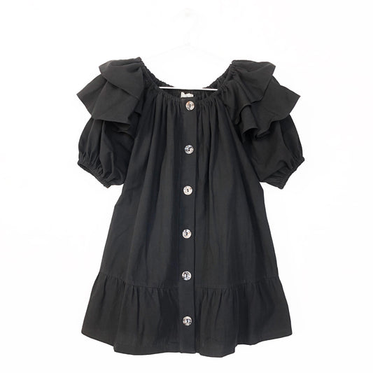 Button up ruffled dress