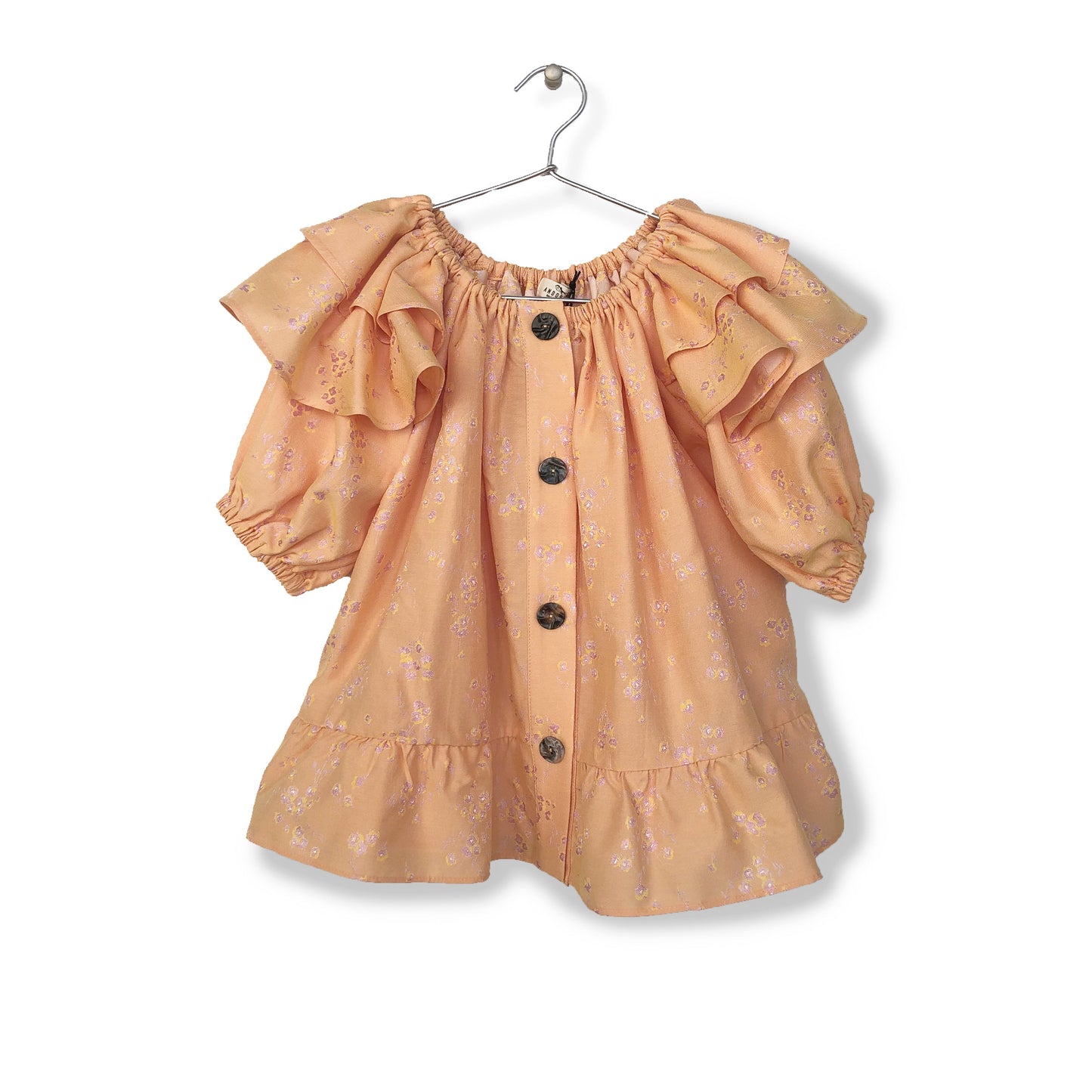 JACQUARD PUFF-SLEEVE TOP