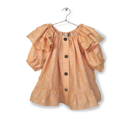 JACQUARD PUFF-SLEEVE TOP