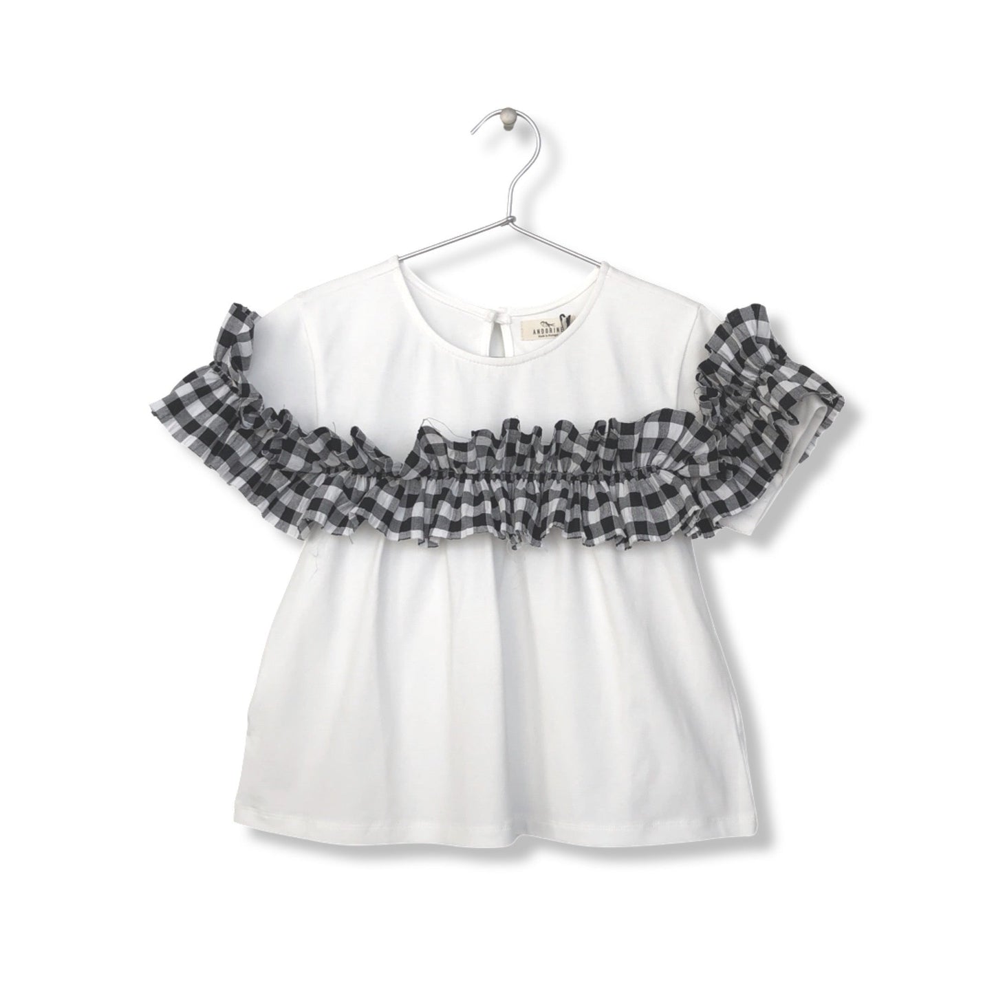 VICHY RUFFLED TOP