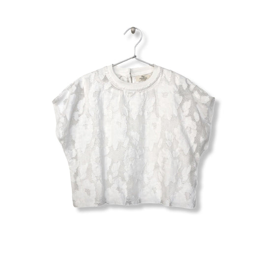 WHITE BURNOUT LACE TOP