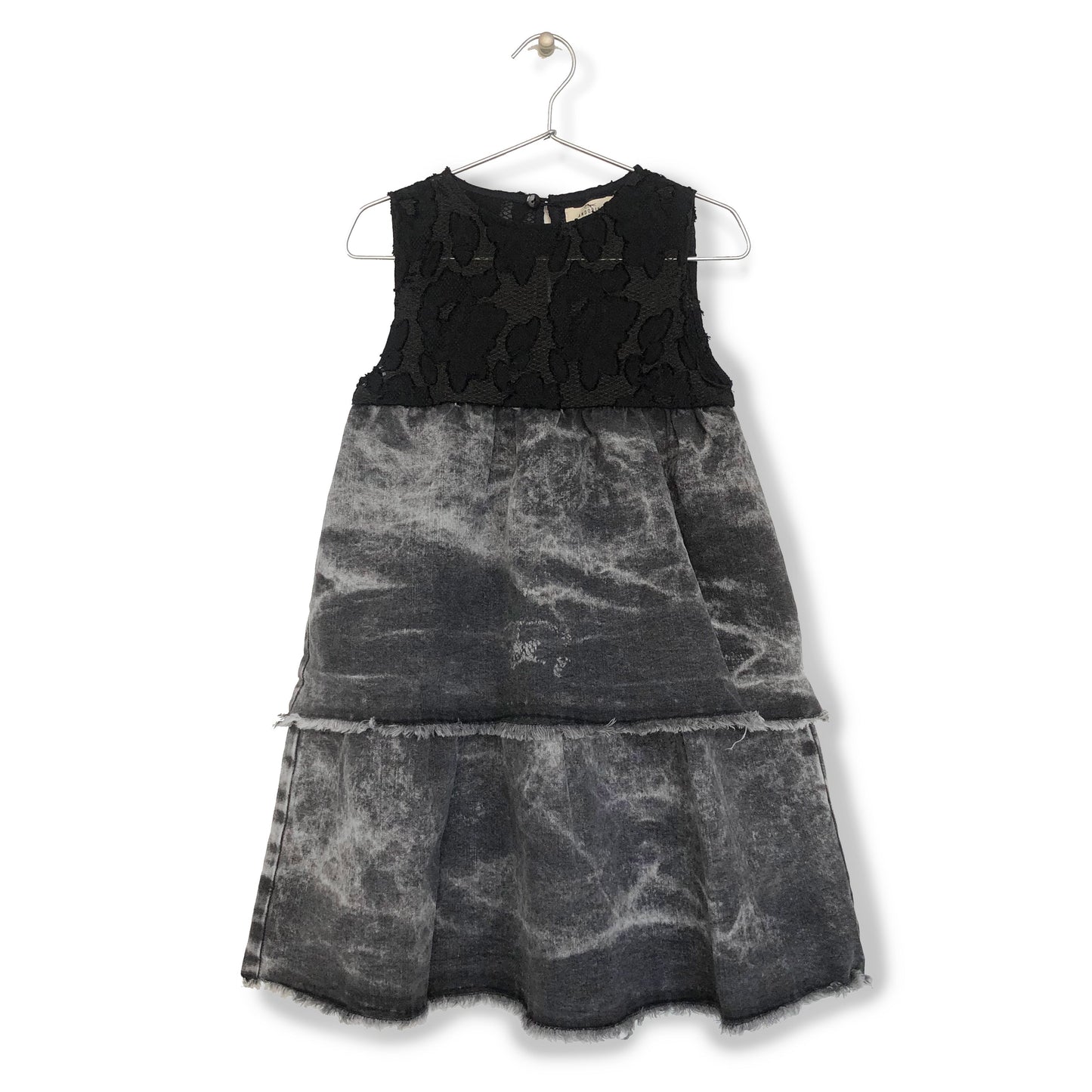 TIERED DENIM DRESS