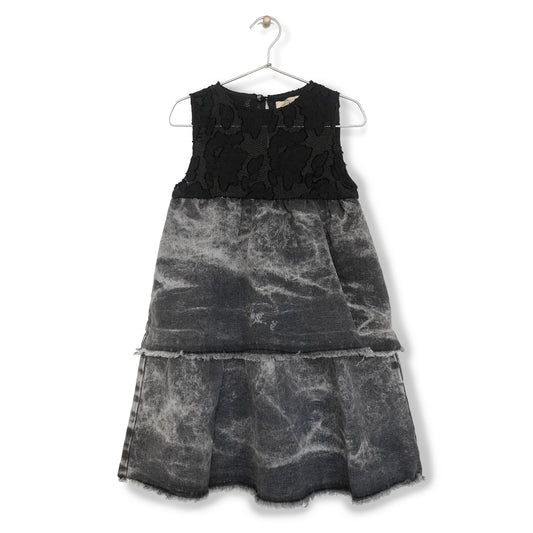 TIERED DENIM DRESS
