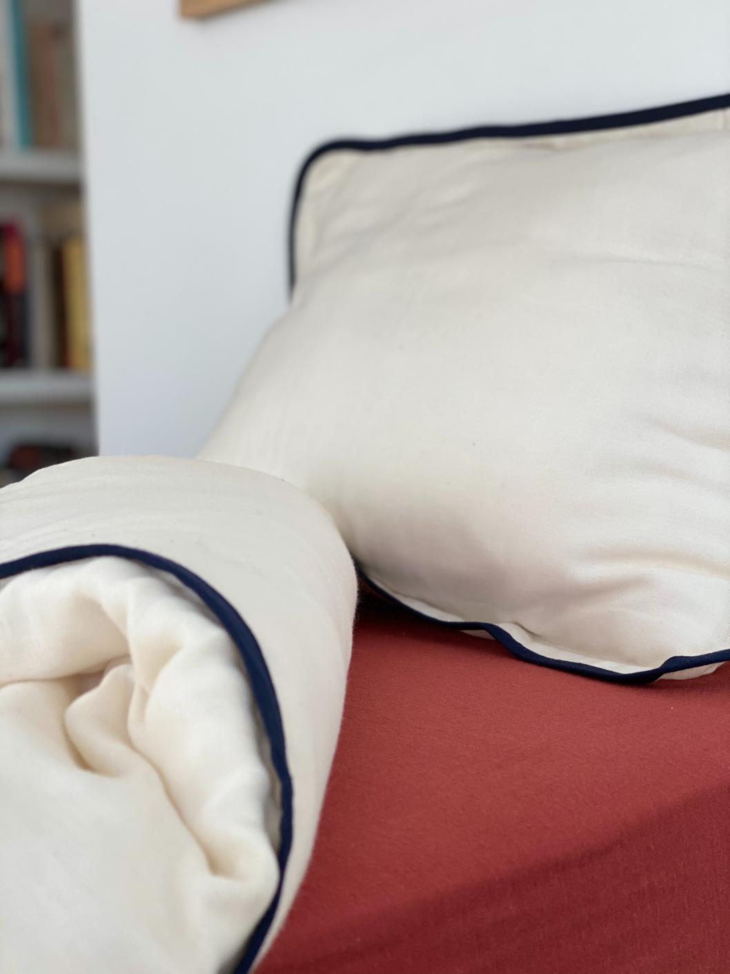 Nina - Bed set Ecru/Navy Bedding Bihan