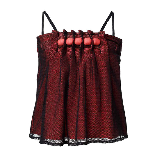 Camisole Top with Cotton Beads and Mesh
